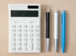 Calculator and pencil image