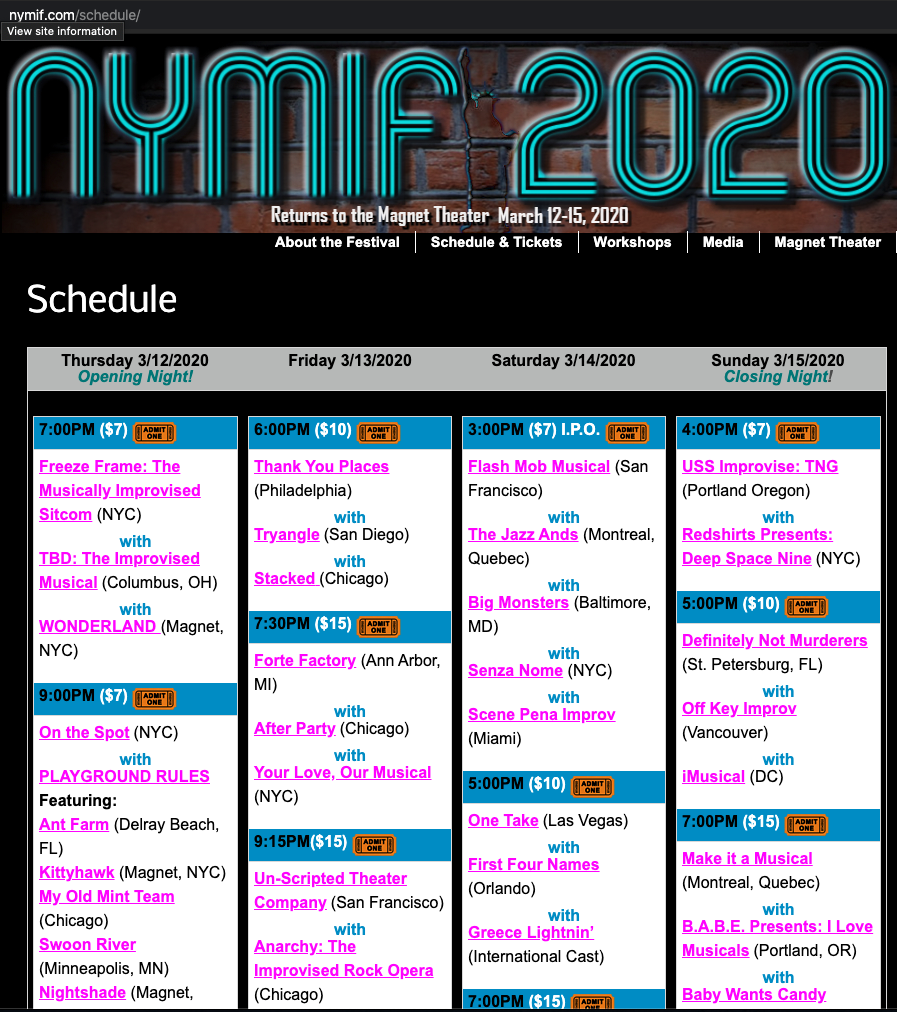 nymif calendar