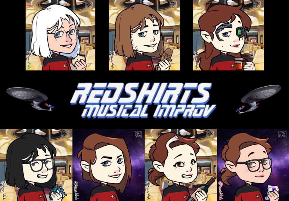 Zooming Through Space: A Starfleet Serenade with Redshirts